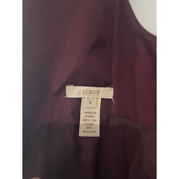 J Crew Sz 6 100% Silk Cranberry Cocktail Dress - Picture 5 of 5